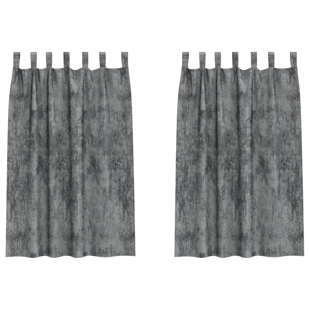 Produktbild för Sammetsgardiner med gardiner 2 pcs Grå 175 x 140 cm Sammet