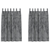 Produktbild för Sammetsgardiner med gardiner 2 pcs Grå 175 x 140 cm Sammet