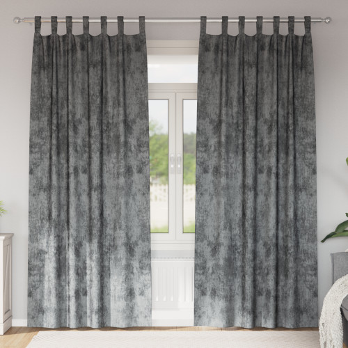vidaXL Sammetsgardiner med gardiner 2 pcs Grå 260 x 140 cm Sammet