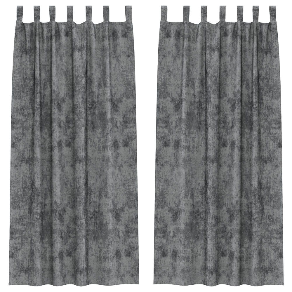 Produktbild för Sammetsgardiner med gardiner 2 pcs Grå 260 x 140 cm Sammet