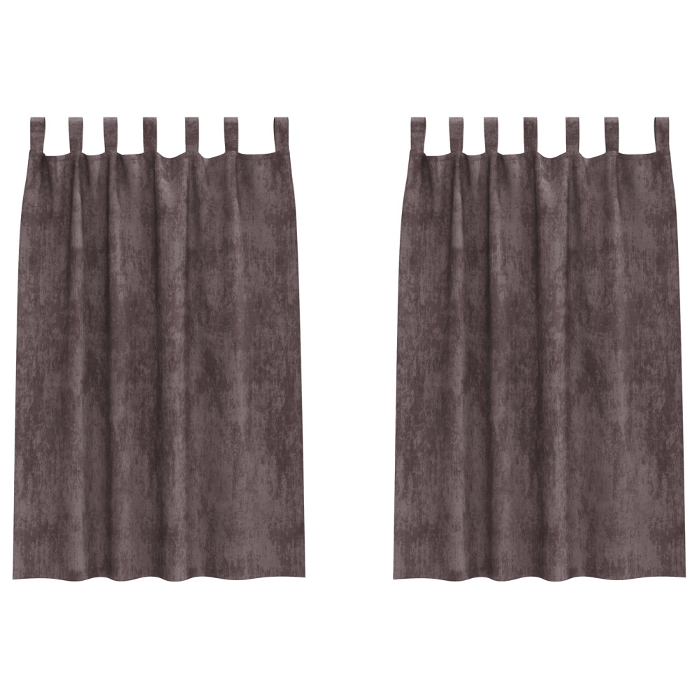 Produktbild för Sammetsgardiner med gardiner 2 pcs Brun 175 x 140 cm Sammet
