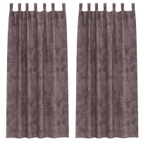 Produktbild för Sammetsgardiner med gardiner 2 pcs Brun 225 x 140 cm Sammet