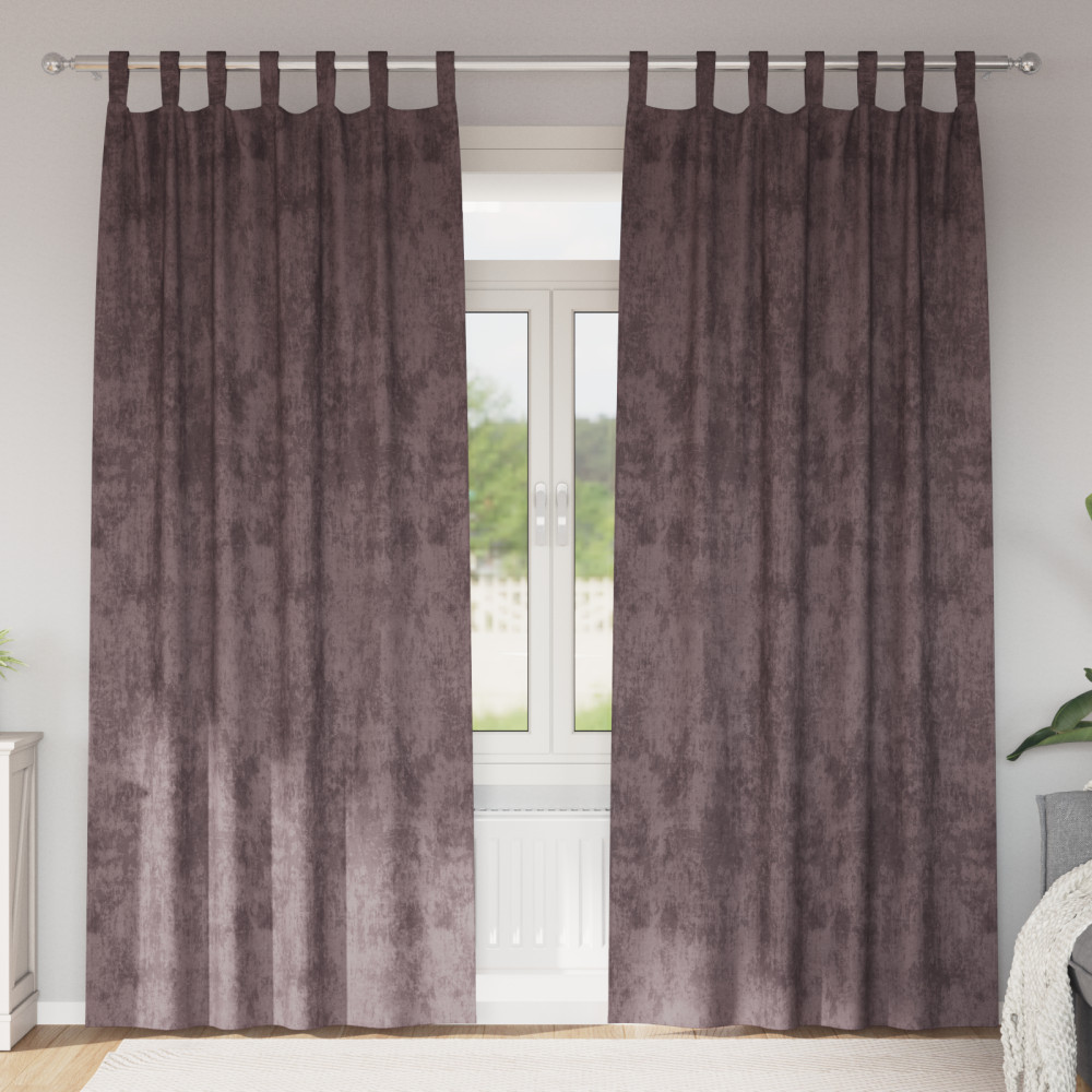 Produktbild för Sammetsgardiner med gardiner 2 pcs Brun 245 x 140 cm Sammet