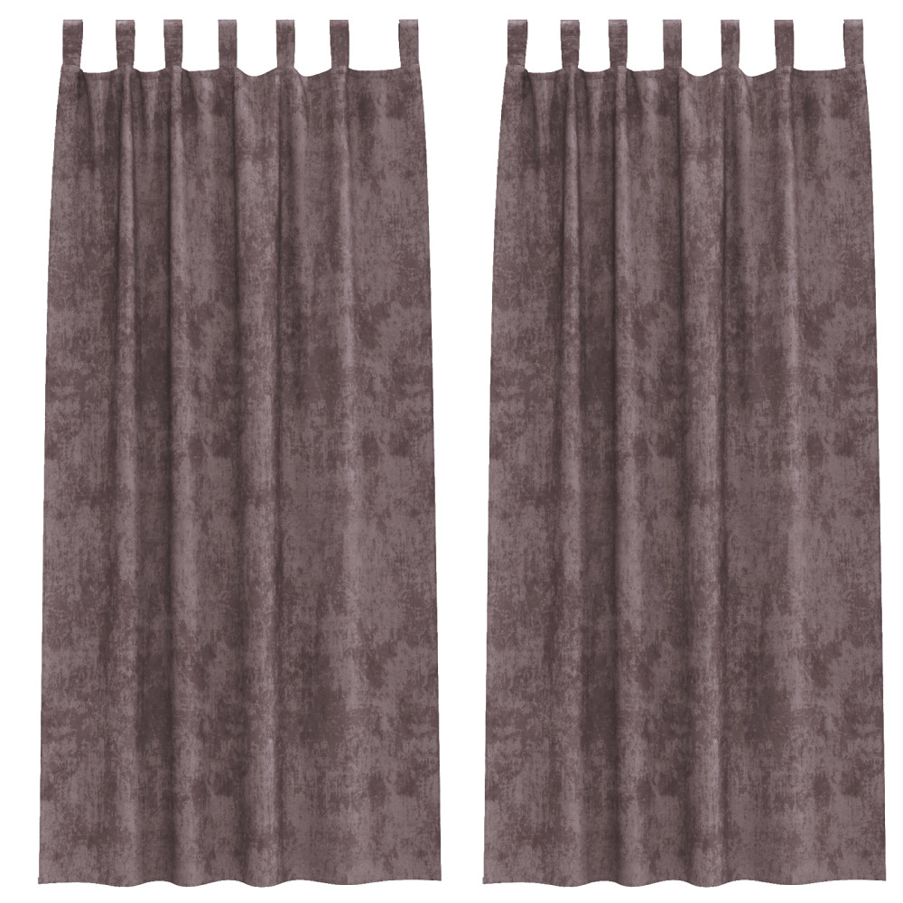 Produktbild för Sammetsgardiner med gardiner 2 pcs Brun 245 x 140 cm Sammet