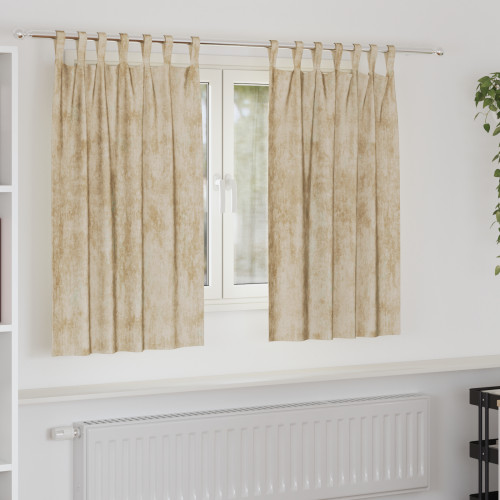 vidaXL Sammetsgardiner med gardiner 2 pcs Kräm 140 x 140 cm Sammet