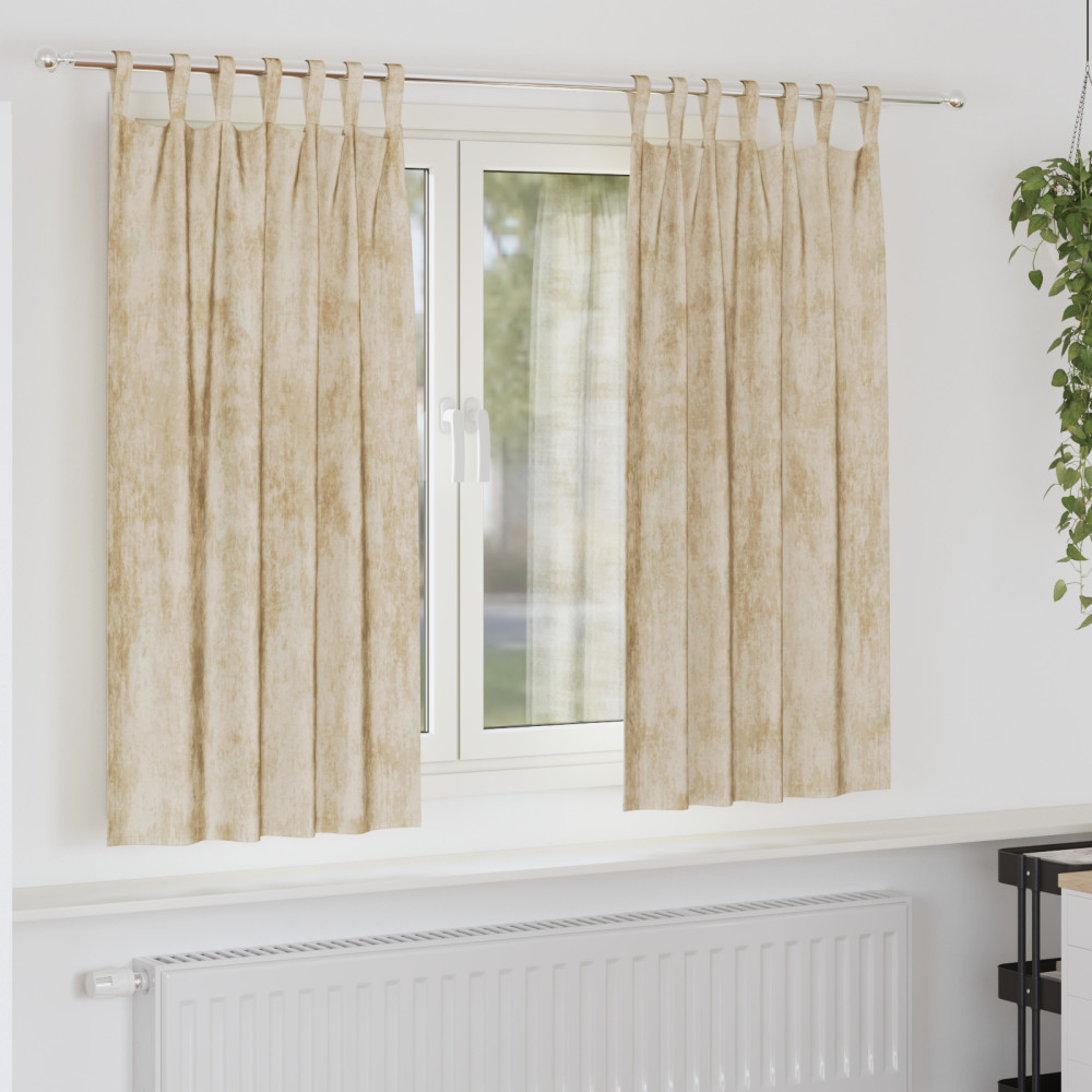 Produktbild för Sammetsgardiner med gardiner 2 pcs Kräm 175 x 140 cm Sammet