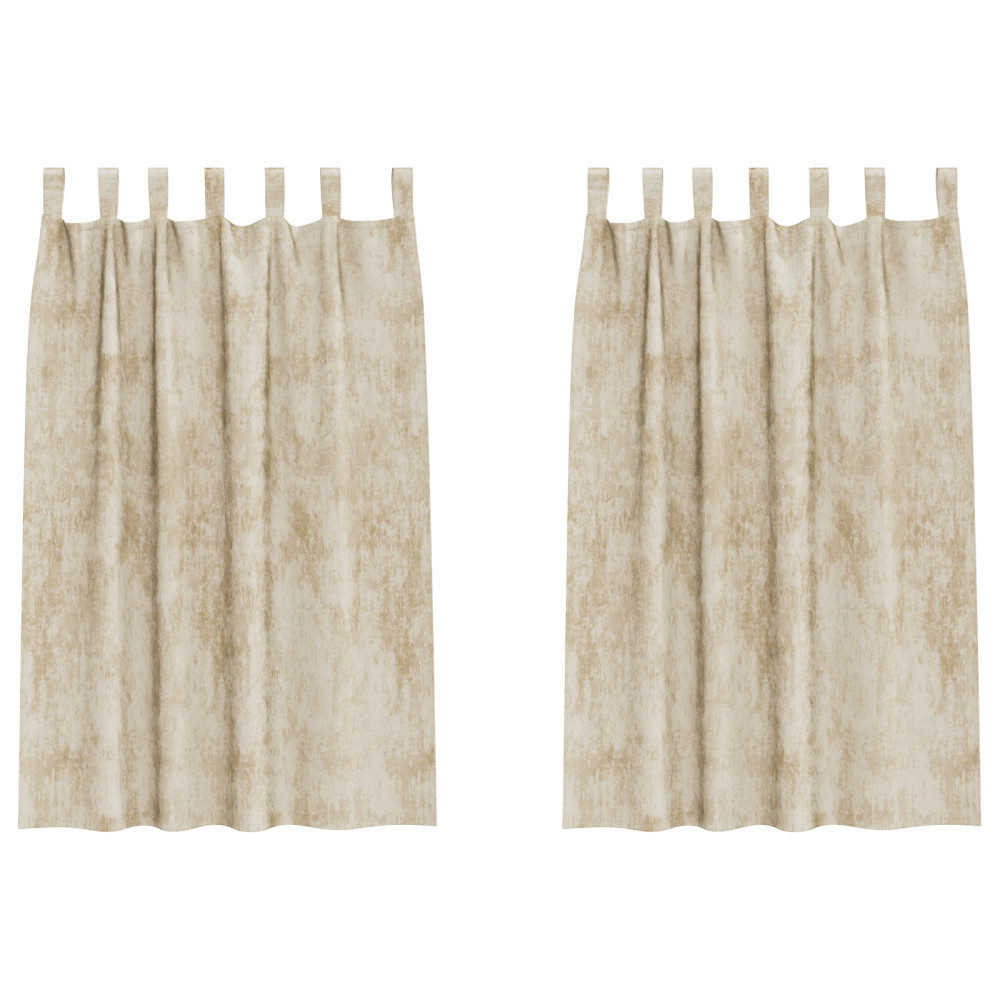 Produktbild för Sammetsgardiner med gardiner 2 pcs Kräm 175 x 140 cm Sammet