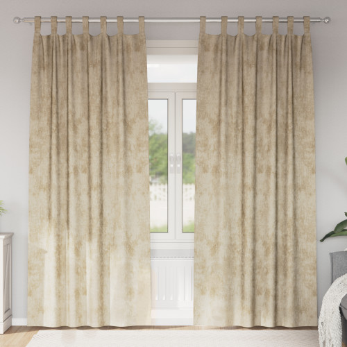 vidaXL Sammetsgardiner med gardiner 2 pcs Kräm 225 x 140 cm Sammet