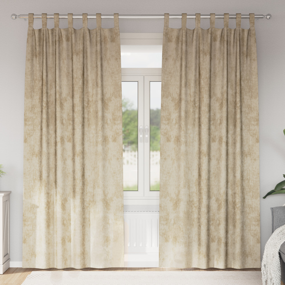Produktbild för Sammetsgardiner med gardiner 2 pcs Kräm 245 x 140 cm Sammet