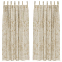 Produktbild för Sammetsgardiner med gardiner 2 pcs Kräm 260 x 140 cm Sammet