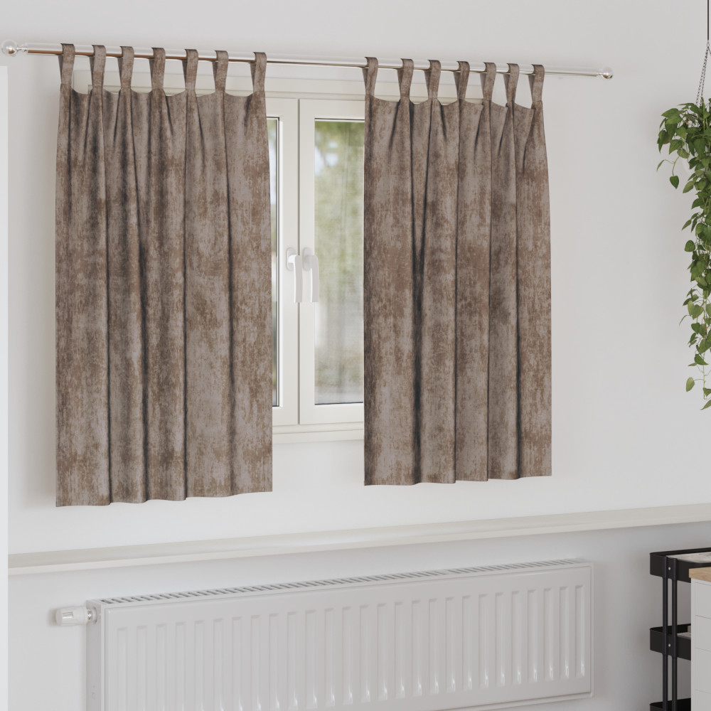 Produktbild för Sammetsgardiner 2 pcs Cappuccino 140 x 140 cm Sammet