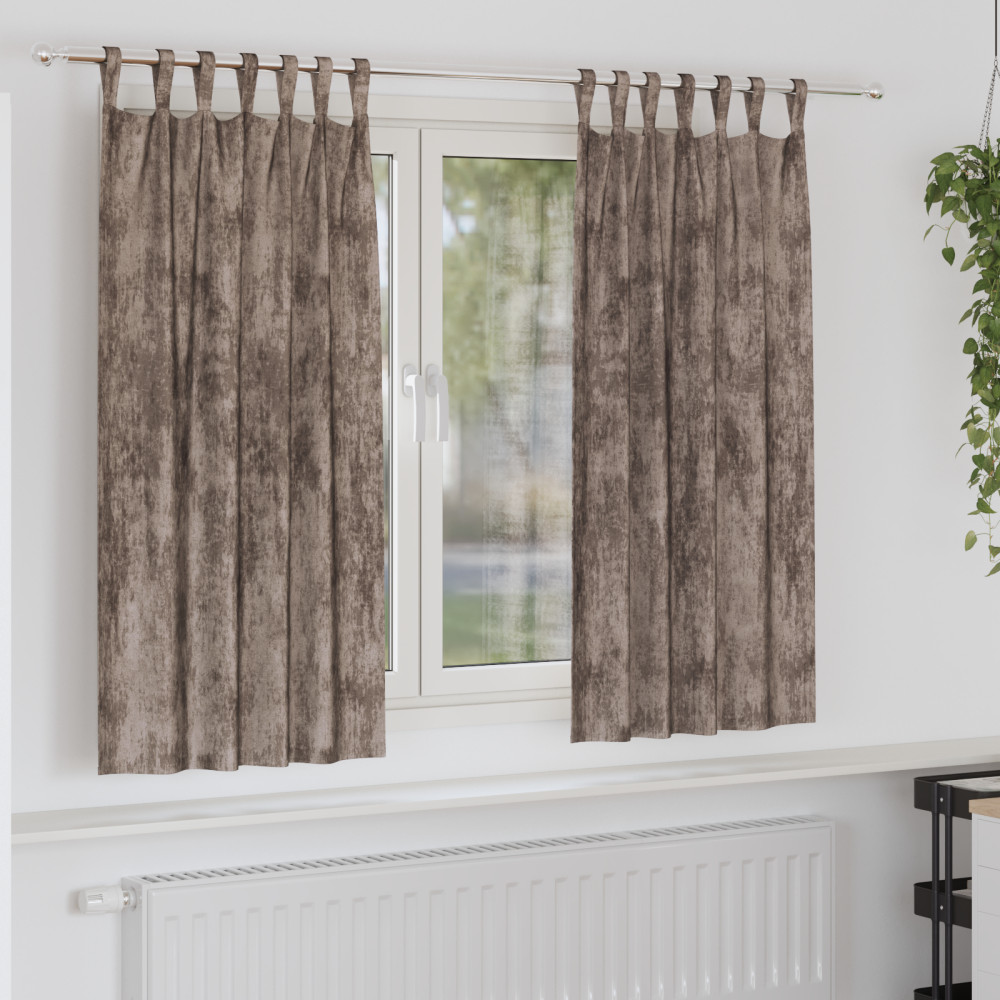 Produktbild för Sammetsgardiner 2 pcs Cappuccino 175 x 140 cm Sammet