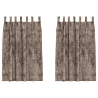 Produktbild för Sammetsgardiner 2 pcs Cappuccino 175 x 140 cm Sammet