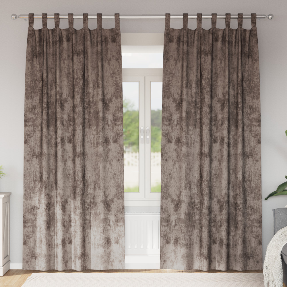 Produktbild för Sammetsgardiner 2 pcs Cappuccino 260 x 140 cm Sammet