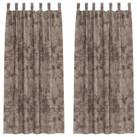 Produktbild för Sammetsgardiner 2 pcs Cappuccino 260 x 140 cm Sammet