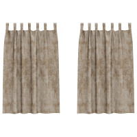 Produktbild för Sammetsgardiner 2 pcs champagne 175 x 140 cm Sammet