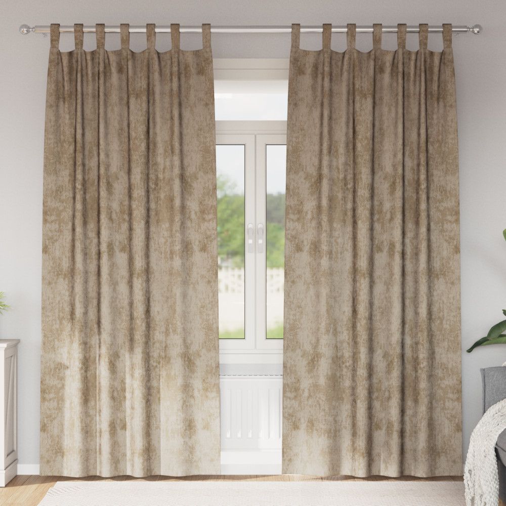 Produktbild för Sammetsgardiner 2 pcs champagne 260 x 140 cm Sammet