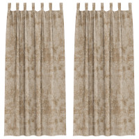 Produktbild för Sammetsgardiner 2 pcs champagne 260 x 140 cm Sammet
