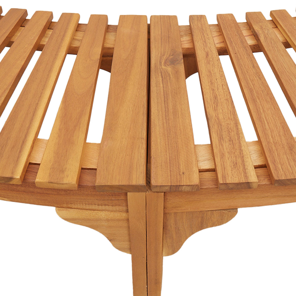 Produktbild för Badsurrund halvrund Brun 272 x 120 x 55,5 cm Massivt Akaciaträ