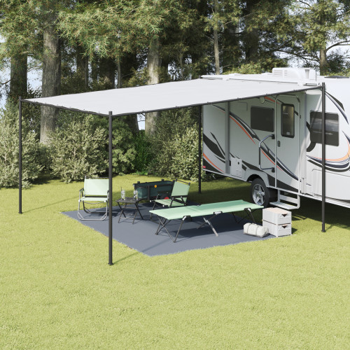 vidaXL Tältmatta Blå och grå 400 × 300 cm polyeten