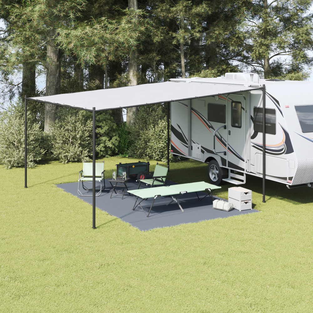 Produktbild för Tältmatta Blå och grå 500 × 300 cm polyeten