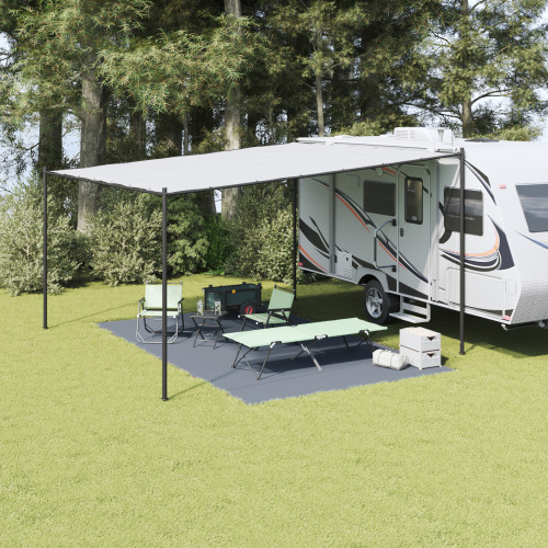 vidaXL Tältmatta Blå och grå 500 × 300 cm polyeten