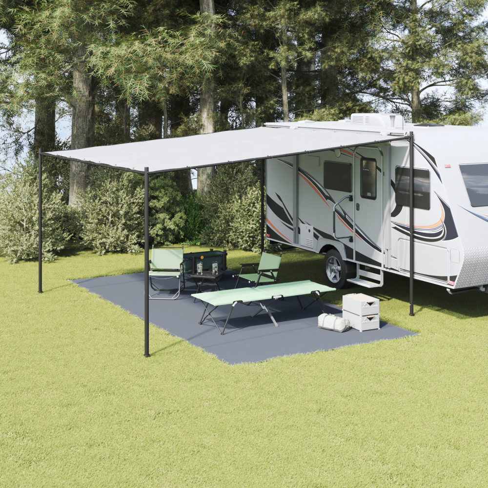 Produktbild för Tältmatta Blå och grå 600 × 300 cm polyeten