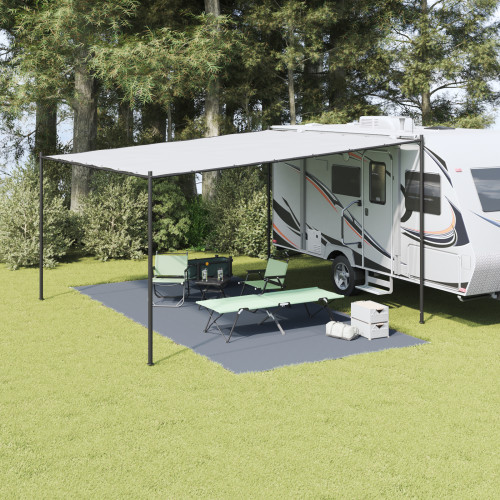 vidaXL Tältmatta Blå och grå 600 × 300 cm polyeten