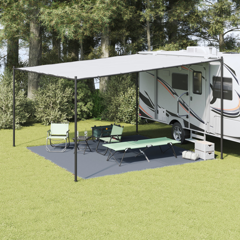 Produktbild för Tältmatta Blå och grå 400 x 400 cm polyeten