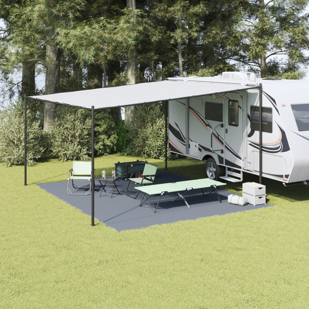Produktbild för Tältmatta Blå och grå 500 x 400 cm polyeten