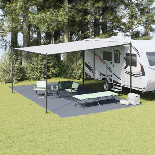 vidaXL Tältmatta Blå och grå 700 x 400 cm polyeten