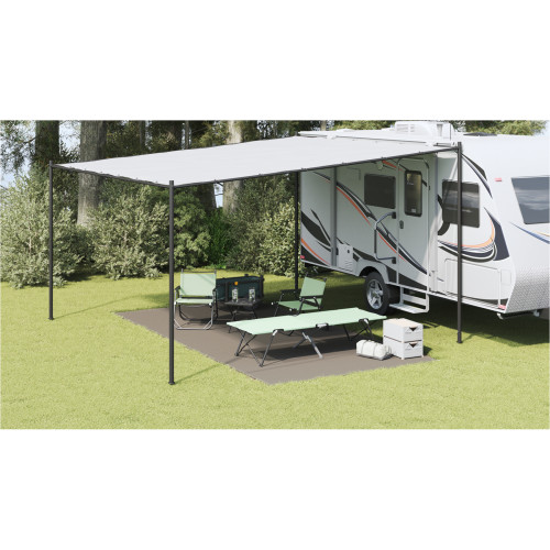 vidaXL Tältmatta Ljusgrå 500 x 250 cm polyeten