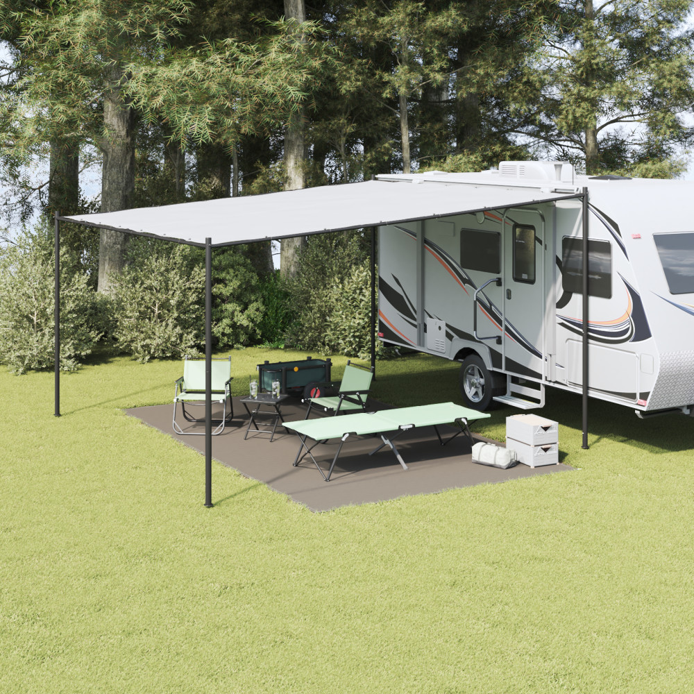 Produktbild för Tältmatta Ljusgrå 500 × 300 cm polyeten