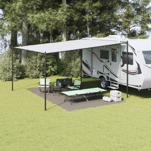 vidaXL Tältmatta Ljusgrå 500 × 300 cm polyeten