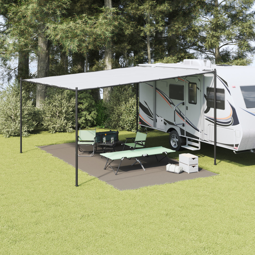 Produktbild för Tältmatta Ljusgrå 600 × 300 cm polyeten