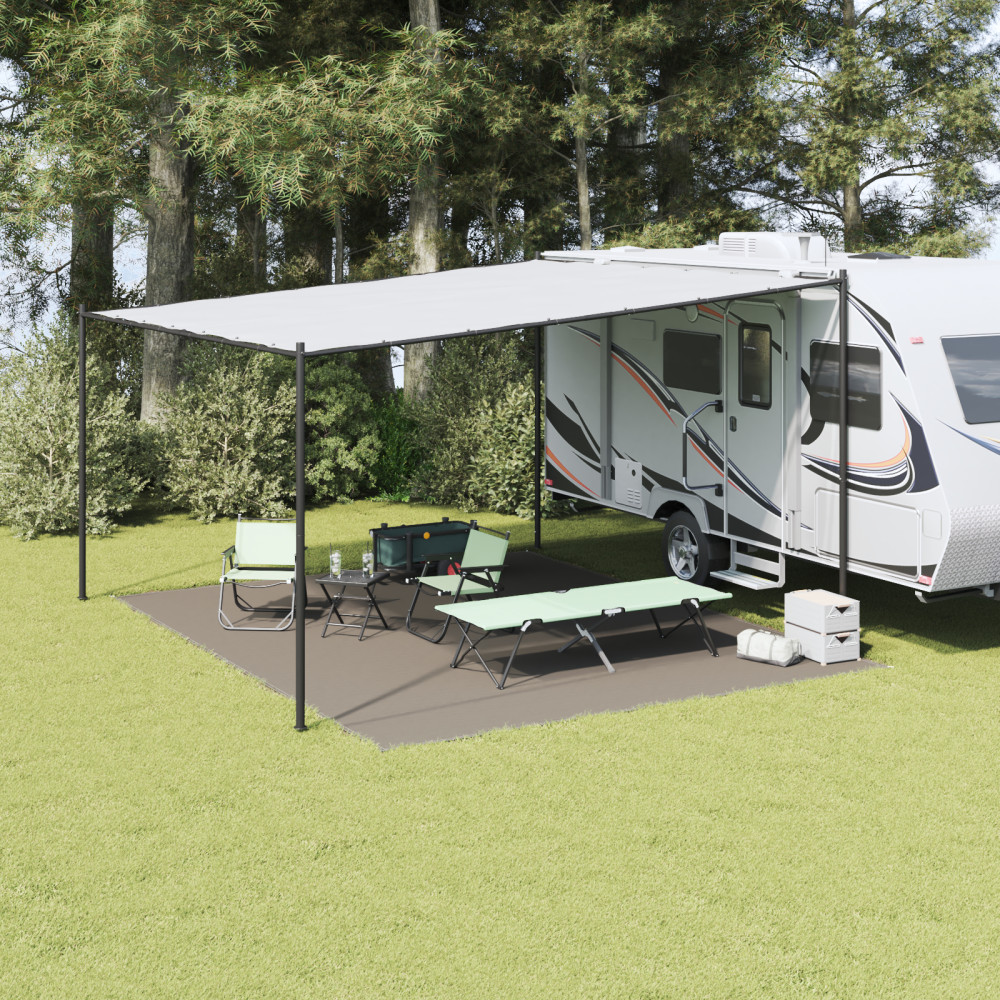 Produktbild för Tältmatta Ljusgrå 500 x 400 cm polyeten