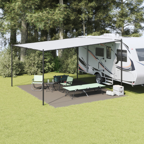 vidaXL Tältmatta Ljusgrå 500 x 400 cm polyeten