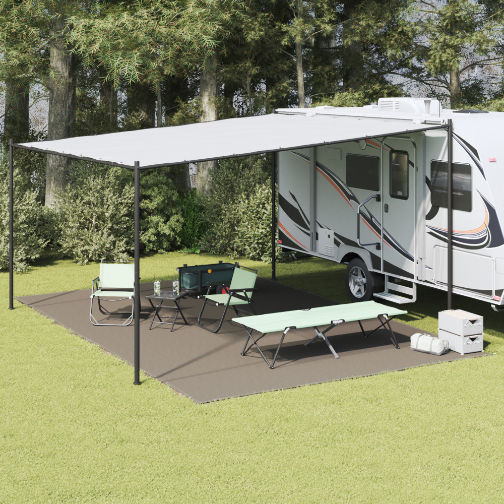 Produktbild för Tältmatta Ljusgrå 600 x 400 cm polyeten