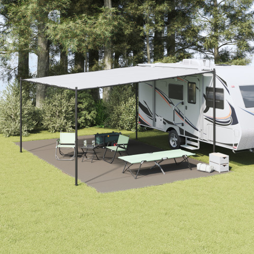 vidaXL Tältmatta Ljusgrå 700 x 400 cm polyeten