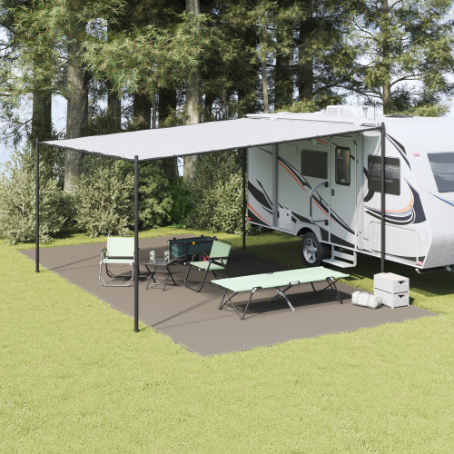 vidaXL Tältmatta Ljusgrå 800 x 400 cm polyeten