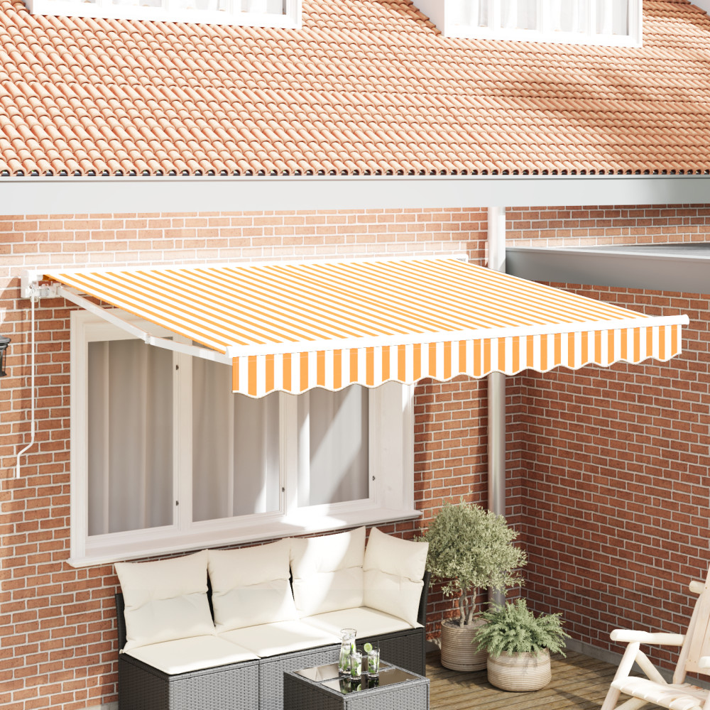 Produktbild för Markisväv Gul och Vit 2,5 x 2 m Polyester