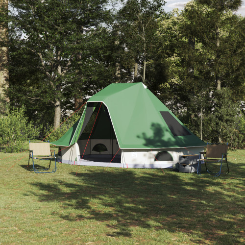 vidaXL Tipi Tält med tak med lagring Grön 466 x 310 x 240 cm taffeta