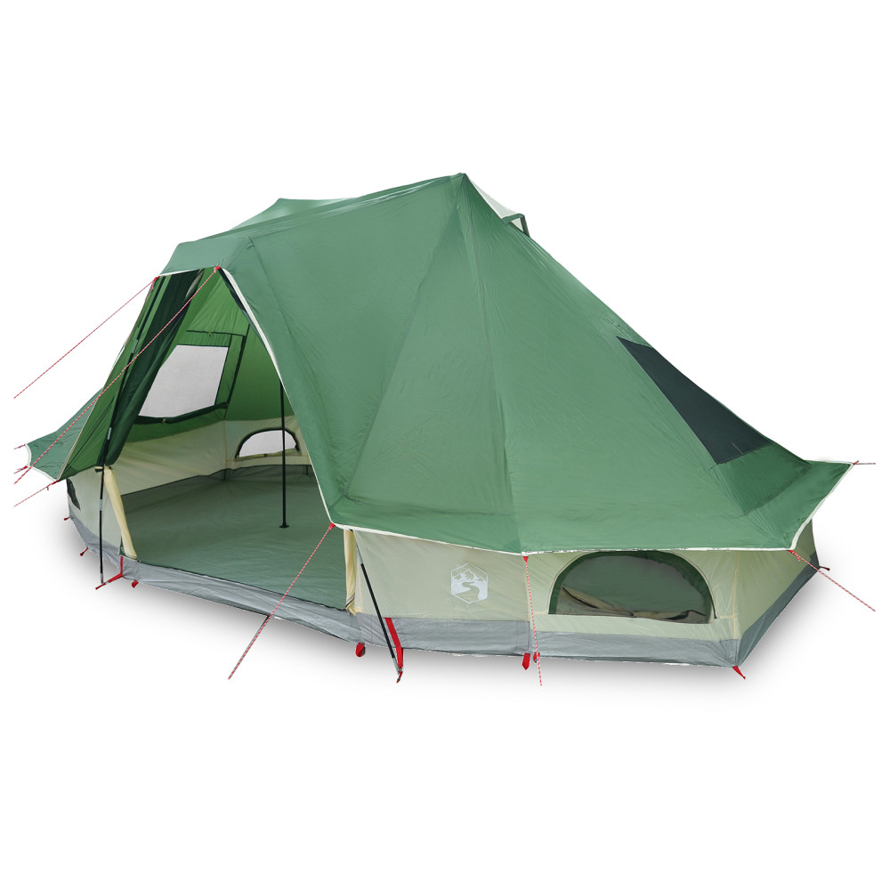 Produktbild för Tipi Tält med tak med lagring Grön 466 x 310 x 240 cm taffeta
