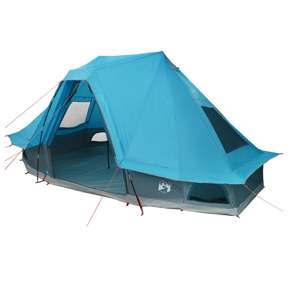 Produktbild för Tipi Tält med tak med lagring Blå 466 x 310 x 240 cm taffeta