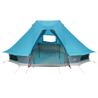 Produktbild för Tipi Tält med tak med lagring Blå 466 x 310 x 240 cm taffeta