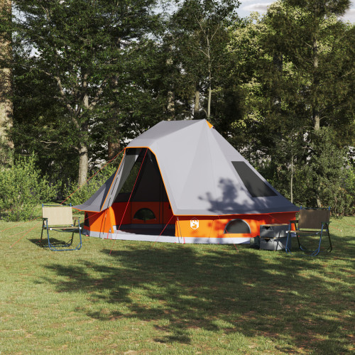 vidaXL Tipi Tält med tak Grå och orange 466 x 310 x 240 cm taffeta