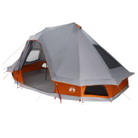 Produktbild för Tipi Tält med tak Grå och orange 466 x 310 x 240 cm taffeta