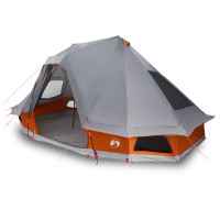 Produktbild för Tipi Tält med tak Grå och orange 466 x 310 x 240 cm taffeta