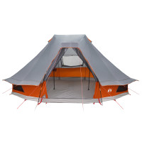 Produktbild för Tipi Tält med tak Grå och orange 466 x 310 x 240 cm taffeta
