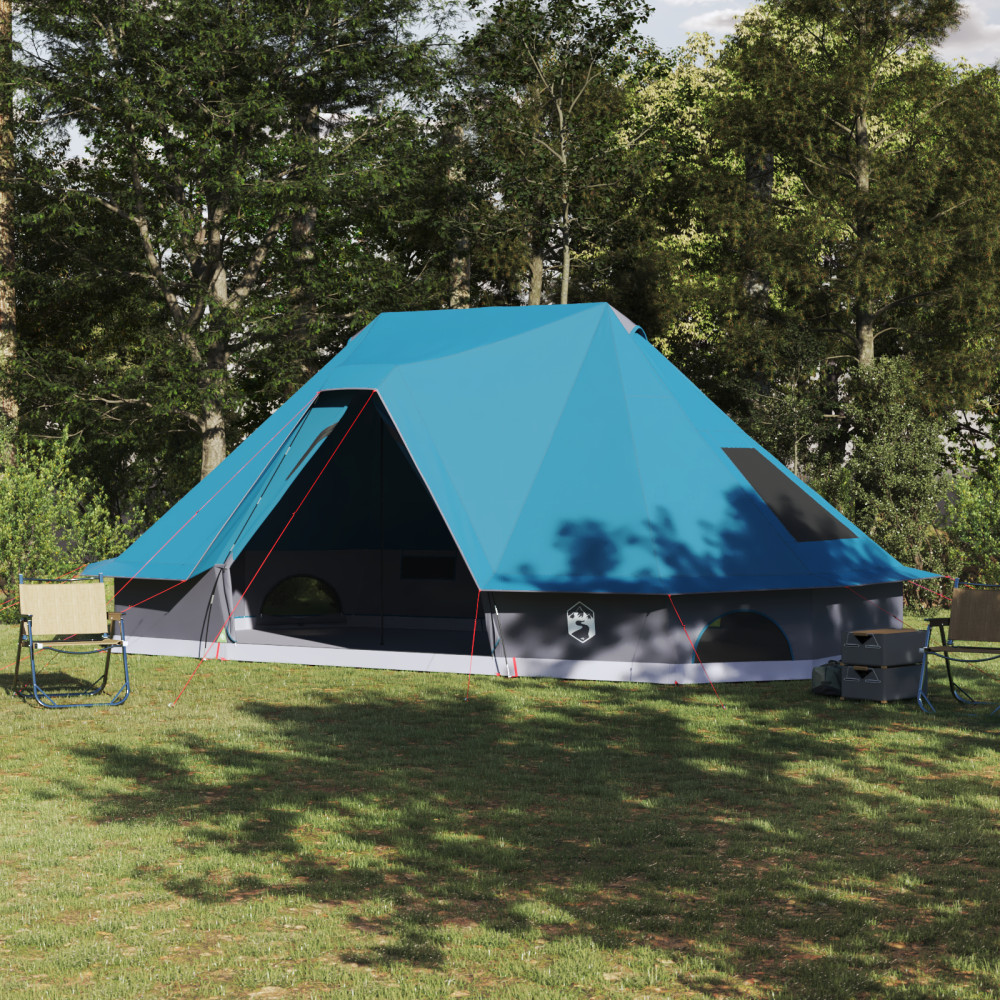 Produktbild för Tipi Tält med tak med lagring Blå 680 x 430 x 270 cm taffeta